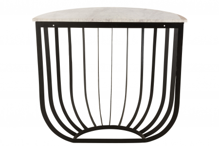 Consola, Marmura/Fier, Alb/Negru, 92x46x80 cm [3]
