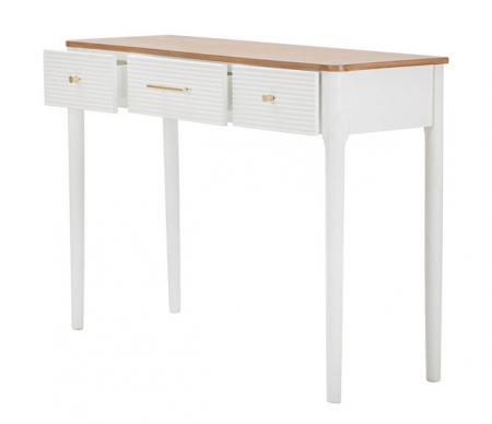 Consola Matera, Lemn/MDF/Fier, Alb/Maro, 80x107x37 cm [3]