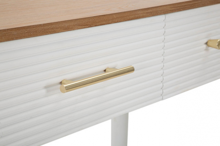 Consola Matera, Lemn/MDF/Fier, Alb/Maro, 80x107x37 cm [6]