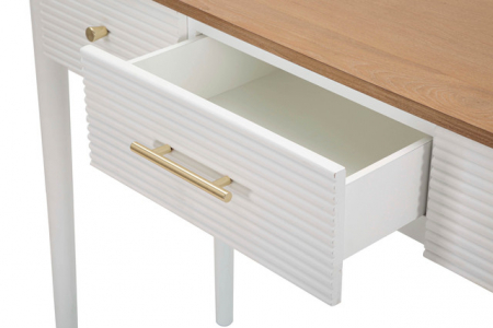 Consola Matera, Lemn/MDF/Fier, Alb/Maro, 80x107x37 cm [4]
