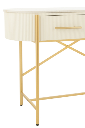 Consola MDF/marmura/metal, alb/auriu [5]