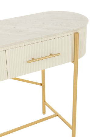 Consola MDF/marmura/metal, alb/auriu [6]