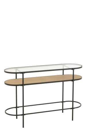SALE % - Consola metal, natur/negru