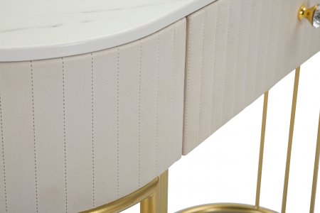 Consola Montpellier, Fier/Lemn/Fibre sintetice, Crem/Auriu/Alb, 75x100x40 cm [2]
