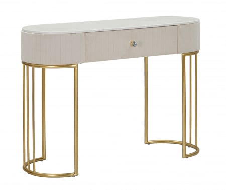 Consola Montpellier, Fier/Lemn/Fibre sintetice, Crem/Auriu/Alb, 75x100x40 cm [6]