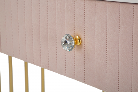 Consola Montpellier, Fier/Lemn/Fibre sintetice, Roz/Auriu/ Alb, 75x100x40 cm [2]