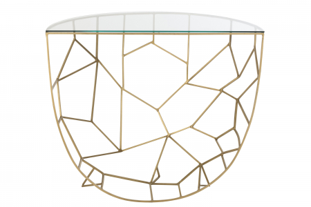 Consola Moza, Metal/Sticla, Auriu [4]