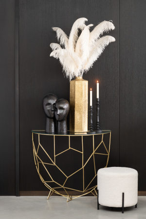 Consola Moza, Metal/Sticla, Auriu Mese consola - Consola Moza, Metal/Sticla, Auriu