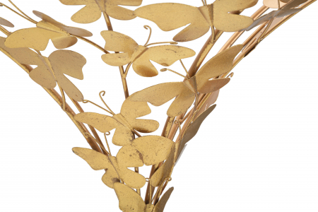 Consola/Noptiera suspendata Butterflies, Fier/Sticla, Auriu, 34.5x44.5x24.5 cm [3]