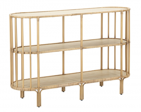 SALE % - Consola PANAMA 3 SHELVES , Maro, Fier/Lemn/Plastic, 80x120x37.5 cm