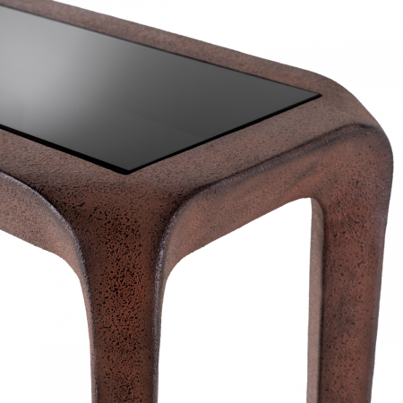 Consolă Quentin din sticlă neagră cu aspect oxidat, Dimensiuni: W. 106.5 | D. 36 | H. 80   [5]