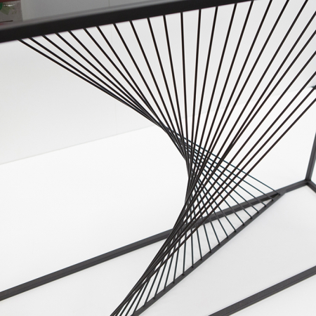 Consola Ray metal/sticla, negru , 107x31x79 cm [3]