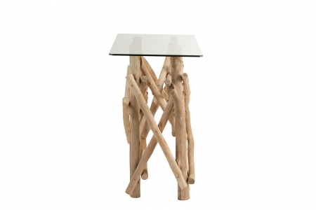Consola Rectangle Branch, Lemn/Sticla, Natural, 97x47x77.5 cm [2]