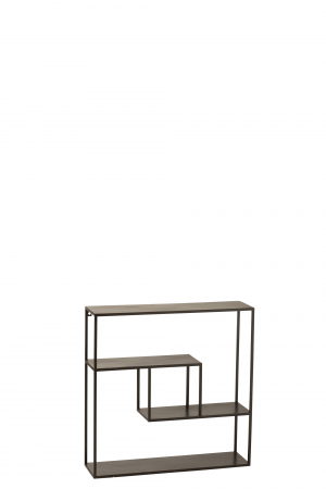 Mese - Consola Rectangle, Metal, Negru, 65x17x65 cm