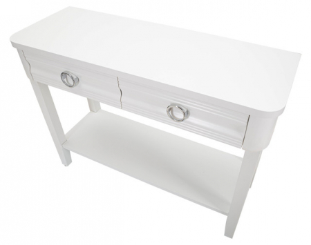 Consola Shine, Lemn/MDF/Metal, Alb, 82x110x40 cm [5]