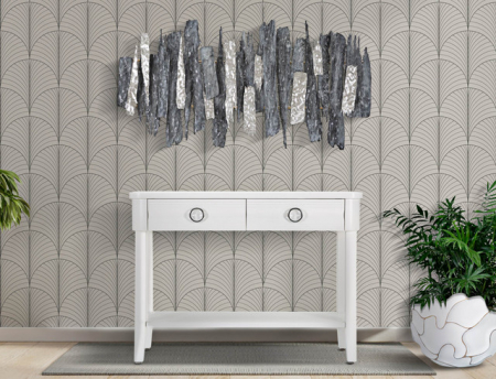 Consola Shine, Lemn/MDF/Metal, Alb, 82x110x40 cm [7]