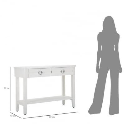 Consola Shine, Lemn/MDF/Metal, Alb, 82x110x40 cm [8]