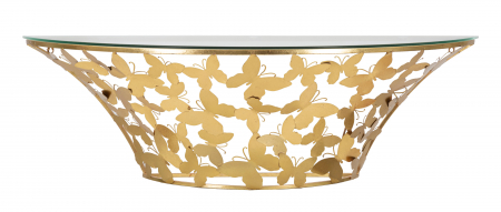 Consola suspendata Butterflies, Fier/Sticla, Auriu, 37.2x120x40.5 cm [5]