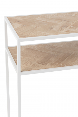 Consola Zigzag, Lemn, Alb, 100x35x85 cm [4]