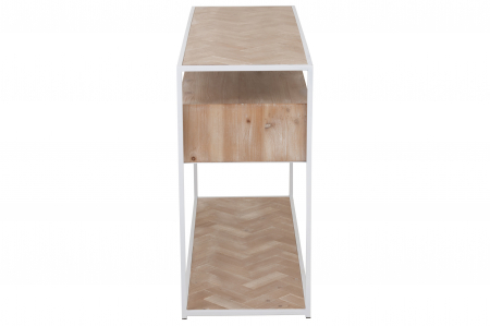Consola Zigzag, Lemn, Alb, 120x40x80 cm [2]