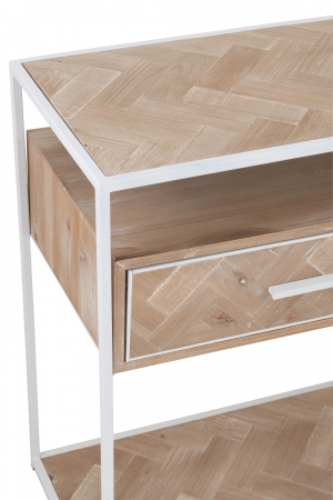 Consola Zigzag, Lemn, Alb, 120x40x80 cm [5]
