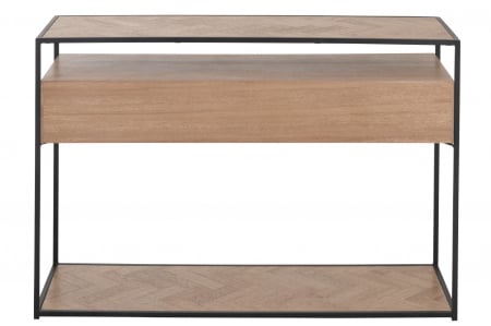 Consola Zigzag, Lemn, Negru, 120x40x80 cm [3]