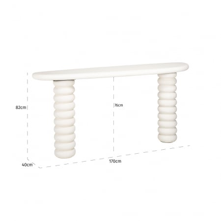 Consola Bloomstone, MDF, Alb, 82x170x40 cm [4]
