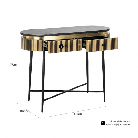 Consola Ironville 2 sertare, 100 CM [5]