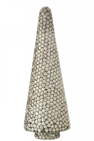 Accesorii - Decoratiune Copac, Sticla, Argintiu, 14x14x40 cm