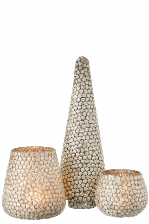 Decoratiune Copac, Sticla, Argintiu, 14x14x40 cm [2]