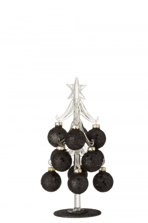 Accesorii - Copac, Sticla, Negru, 10x10x20 cm