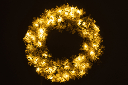 Coronita cu beculete LED, Material sintetic, Verde, 63x13x63 [2]