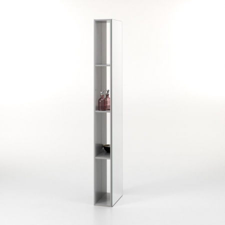 Mobilier pentru baie - Corp suspendat cu oglinda BELSK, Melamina/Sticla, Gri, 32x18x160 cm