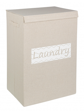 Cosuri pentru rufe - Cos de rufe Basic, Carton/Poliester, Gri, 40x30x60 cm