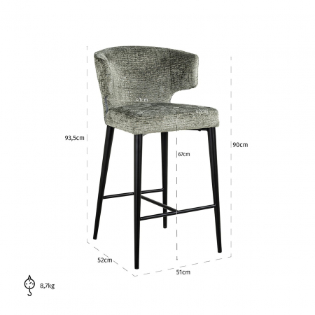 Scaun de bar Counter Taylor thyme fusion (Fusion thyme 206) [4]