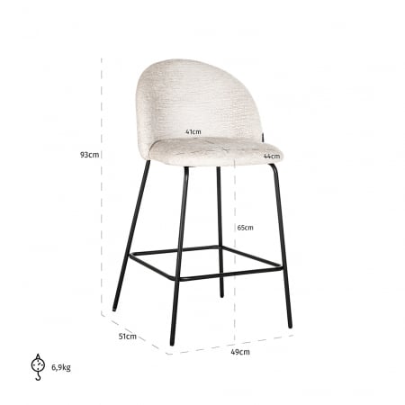 Counter stool Alyssa cream fusion (Fusion cream 02) [4]