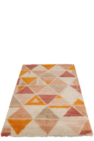 Covor geometric din lana multicolor | L 300X l 200X H 3 cm [1]