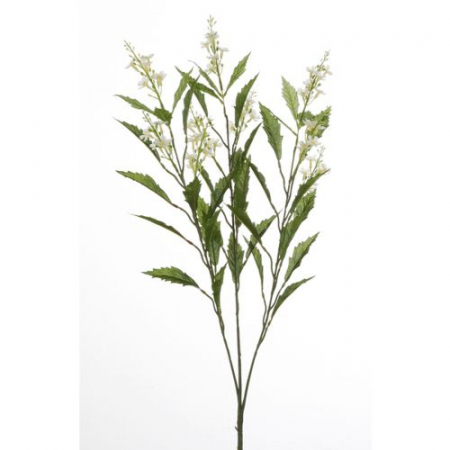 IN STOC - Crenguta Deco Wax, Fibre sintetice, Alb/Verde, 62 cm