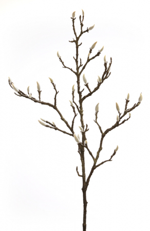SALE % - Crenguta flori artificiale Magnolia, Fibre artificiale, Maro inchis, 101.50 cm