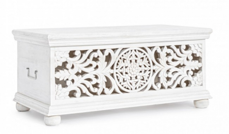 SALE % - Cufar Alinta, Lemn, Alb, 100x50x45 cm