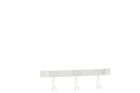 Rafturi pentru chei - Cuier 3 Hooks, Metal, Alb, 44.5x4.5x12.5 cm