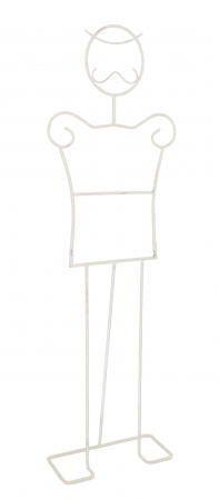 Cuiere - Cuier Man Aged Look, Otel, Alb, 41x18x141 cm