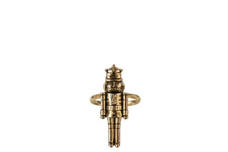 Cutie cu 4 inele de servetel, spargator de nuci, auriu, metal [2]