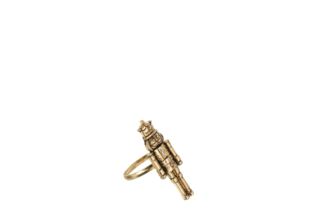 Cutie cu 4 inele de servetel, spargator de nuci, auriu, metal [1]