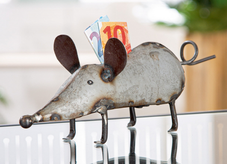 Cutie de economii, Mouse, Minny, Fier de calcat, gri, PU 3, L. 25,5 cm, L. 7 cm, H. 9 cm [3]