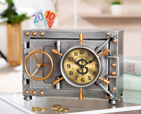 Cutie de economii, Seif, Metal, argintiu, PU 1, L. 16,5 cm, L. 24 cm, H. 17,5 cm [5]