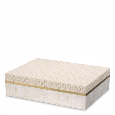 Cutie depozitare Seaside L alb crem, Dims: L. 40 | W. 30 | H. 11  (CM) SALE % - Cutie depozitare Seaside L alb crem, Dims: L. 40 | W. 30 | H. 11  (CM)