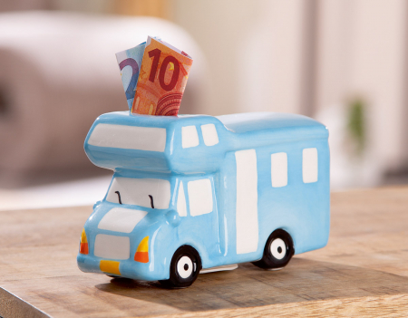Cutie Economii, Motorhome, Ceramica, albastru, PU 6, L. 7 cm, L. 14,5 cm, H. 9 cm [3]