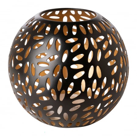 DARIA, Suport lumânare, vopsit cu pulbere neagră, d.17 cm, h.15 cm [1]