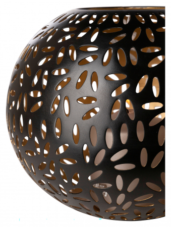 DARIA, Suport lumânare, vopsit cu pulbere neagră, d.24 cm, h.20 cm [2]